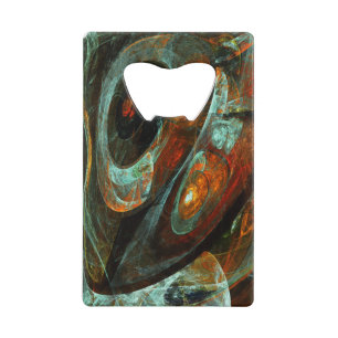 Abstracte kunst met tijdsverdeling kredietkaart flessenopener