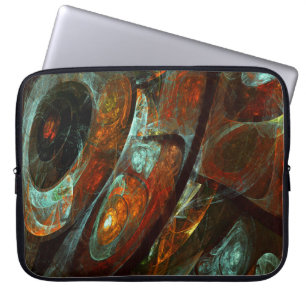 Abstracte kunst met tijdsverdeling laptop sleeve