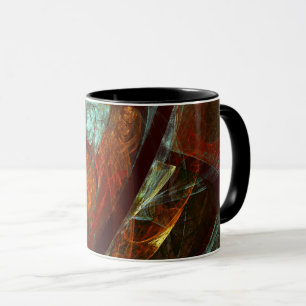 Abstracte kunst met tijdsverdeling mok