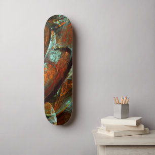 Abstracte kunst met tijdsverdeling skateboard