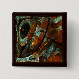 Abstracte kunst met tijdsverdeling vierkante button 5,1 cm