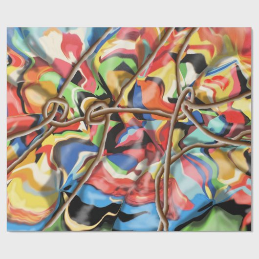 abstracte kunst met touw cadeaupapier (Vlak)