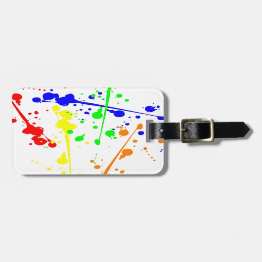 Abstracte kunst met verf kleurbaar bagagelabel (Voorkant horizontaal)