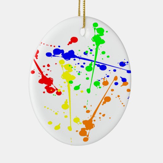 Abstracte kunst met verf kleurbaar keramisch ornament (Rechts)