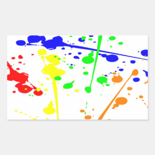 Abstracte kunst met verf kleurbaar rechthoekige sticker