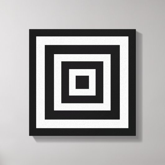 Abstracte kunst met vierkantjes in zwart-wit canvas afdruk (Voorkant)