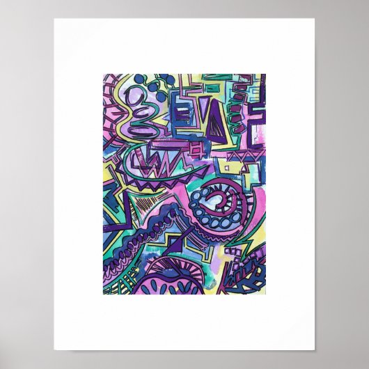 Abstracte kunst met vrije wil poster (Voorkant)