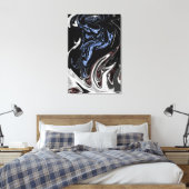 Abstracte kunst met witte en blauwe vlammen | Best Canvas Afdruk (Insitu (Slaapkamer))