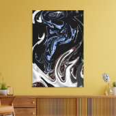Abstracte kunst met witte en blauwe vlammen | Best Canvas Afdruk (Insitu (Woonkamer))