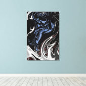 Abstracte kunst met witte en blauwe vlammen | Best Canvas Afdruk (Insitu (Houten vloer))