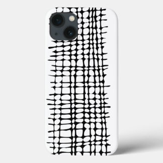 Abstracte kunst met zwarte en witte organische ras iPhone 13 hoesje