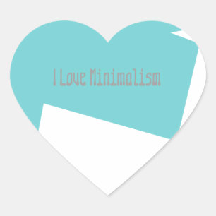 Abstracte Kunst Minimalisme Blauw Wit Hart Sticker