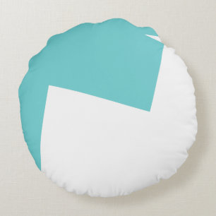 Abstracte Kunst Minimalisme Blauw Wit Rond Kussen