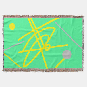 Abstracte Kunst Minimalisme Grijs Geel Stip Dekbed Deken