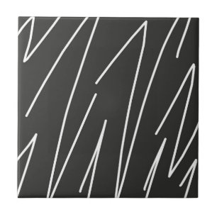 Abstracte kunst minimalisme grijze witte lijnen tegeltje
