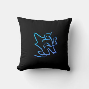 Abstracte Kunst Minimalistische Turquoise Zwarte K Kussen