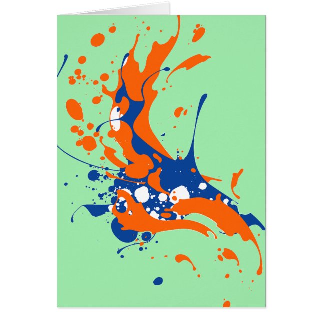 Abstracte kunst Mint Green Modern Art-verfsplash (Voorkant)