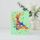 Abstracte kunst Mint Green Modern Art-verfsplash Briefkaart (Staand voorkant)