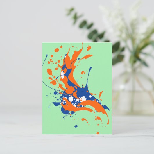 Abstracte kunst Mint Green Modern Art-verfsplash Briefkaart (Staand voorkant)