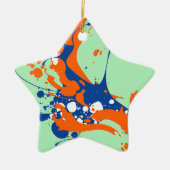 Abstracte kunst Mint Green Modern Art-verfsplash Keramisch Ornament (Voorkant)