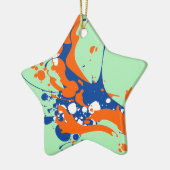 Abstracte kunst Mint Green Modern Art-verfsplash Keramisch Ornament (Links)