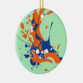 Abstracte kunst Mint Green Modern Art-verfsplash Keramisch Ornament (Rechts)
