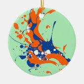 Abstracte kunst Mint Green Modern Art-verfsplash Keramisch Ornament (Voorkant)