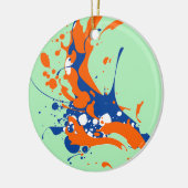 Abstracte kunst Mint Green Modern Art-verfsplash Keramisch Ornament (Links)