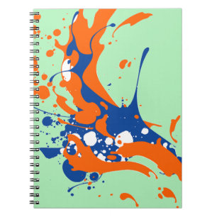 Abstracte kunst Mint Green Modern Art-verfsplash Notitieboek