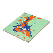 Abstracte kunst Mint Green Modern Art-verfsplash Tegeltje (Zijkant)