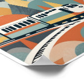 abstracte kunst muur poster speelse treinreis (Hoek)