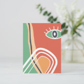 Abstracte kunst oog kleurrijke moderne kunst briefkaart (Staand voorkant)