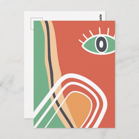 Abstracte kunst oog kleurrijke moderne kunst briefkaart (Voorkant / Achterkant)