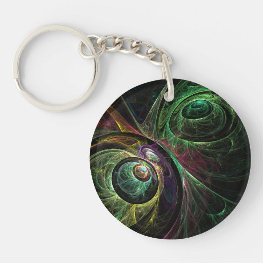 Abstracte kunst oogmerk sleutelhanger (Voorkant)
