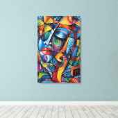 Abstracte kunst op canvas afdruk (Insitu (Houten vloer))