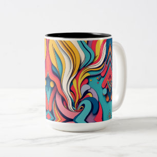 Abstracte kunst op Coffee Two Tone Mok