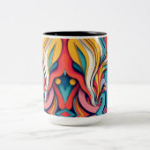 Abstracte kunst op Coffee Two Tone Mok (Center)