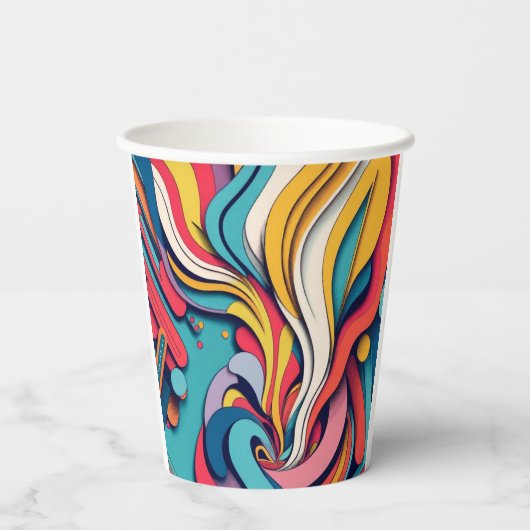 Abstracte kunst op Coffee Two Tone Mok Papieren Bekers (Achterkant)