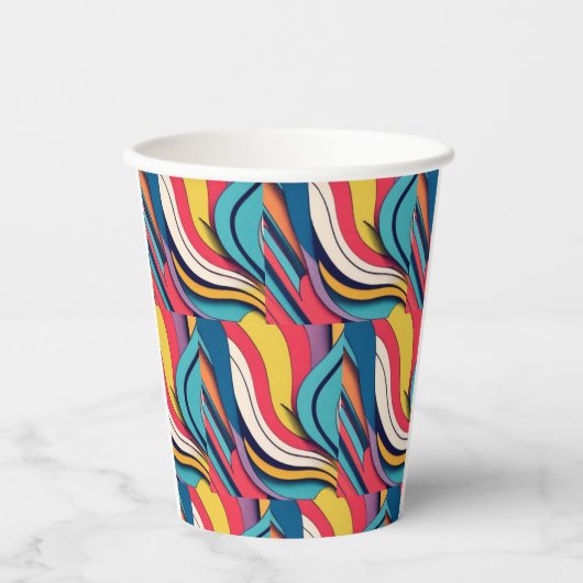 Abstracte kunst op Coffee Two Tone Mok Papieren Bekers (Voorkant)