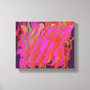 Abstracte kunst op doek in paarse, digitale kunst. canvas afdruk