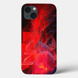 Abstracte kunst, opvallende kleuren rood. iPhone 13 hoesje