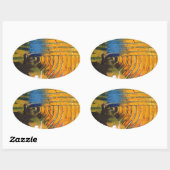 Abstracte kunst ovale sticker (Vel)