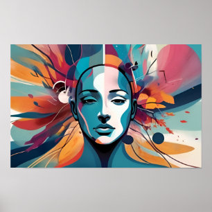 Abstracte kunst over geestelijke gezondheid poster