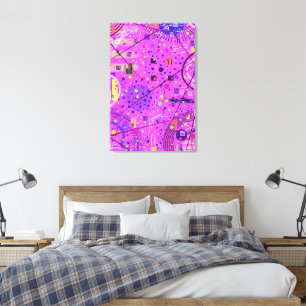 Abstracte Kunst: Paarse Glitch Canvas Afdruk