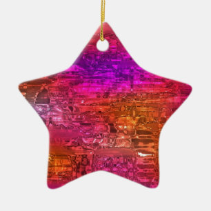 Abstracte kunst, Paarse Oranje roze Keramisch Ornament