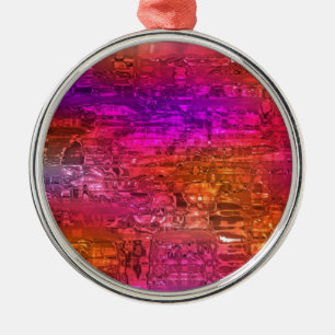 Abstracte kunst, Paarse Oranje roze Metalen Ornament