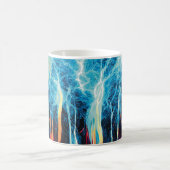 Abstracte kunst Pattern Red en Blue Electric Energ Koffiemok (Center)