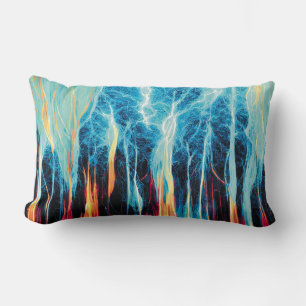Abstracte kunst Pattern Red en Blue Electric Energ Kussen