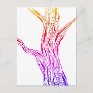 Abstracte kunst pen en inkt boom kleur tekening briefkaart