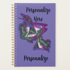 Abstracte Kunst Periwinkle Paarse Groen Planner